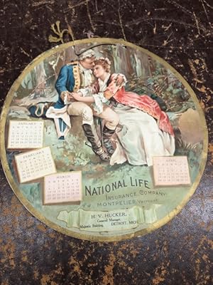 Four chromolithographed calendars from the National Life Insurance Company's Detroit branch 1902,...