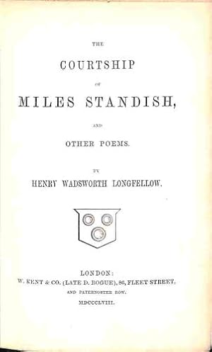 Immagine del venditore per Courtship of Miles Standish & Other Poem venduto da WeBuyBooks