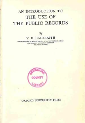 Seller image for An introduction to the use of the public records for sale by WeBuyBooks
