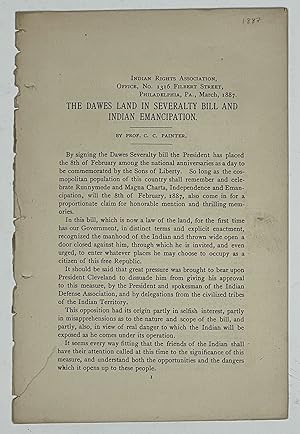 Seller image for The DAWES LAND In SEVERALTY BILL And INDIAN EMANCIPATION for sale by Tavistock Books, ABAA