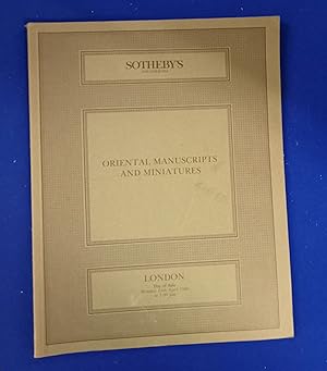 Seller image for Oriental Manuscripts and Miniatures. [ Sotheby's, auction catalogue, sale date: 11 April, 1988 ]. for sale by Wykeham Books