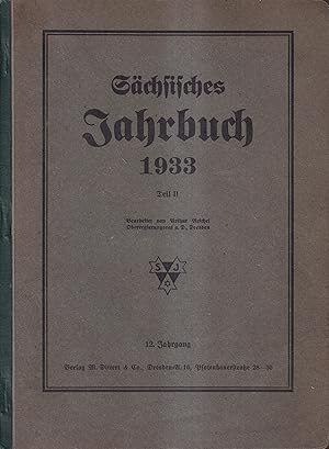 Imagen del vendedor de Schsisches Jahrbuch 1933, Teil II 12. Jahrgang a la venta por Leipziger Antiquariat