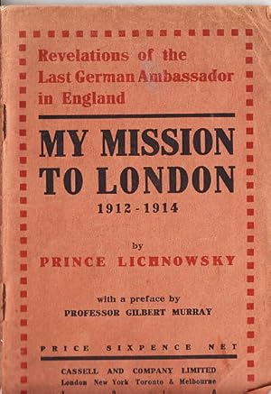 Seller image for My Mission to London, 1912-1914 for sale by Bob Vinnicombe