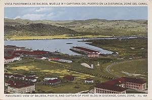 Balboa Panoramic Captain Port Building Aerial Old Panama Postcard