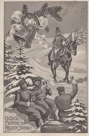 Military German Soldiers Christmas Day WW1 Sent From Camp Postcard