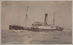 SS Kirkham Abbey Military Ship Before Torpedo Old RPC Postcard
