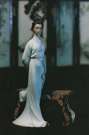 Tsa Wen Chi Chinese Lady China Ballgown Dress Sculpture Postcard