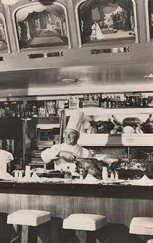 The Gilbert & Sullivan London Opera Restaurant Chef Vintage RPC Postcard