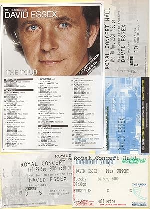 Seller image for David Essex 2000 2002 2007 2008 Nottingham Concert Tickets Flyer for sale by Postcard Finder