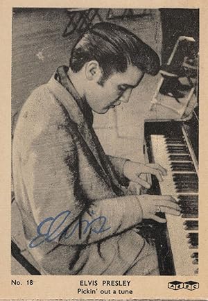 Elvis Presley Playing Piano Vintage Printed Signed 1950s Photo Card