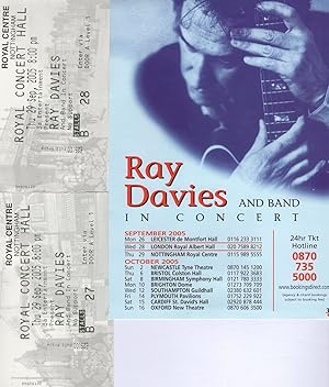 Ray Davies The Kinks 2x Row B 2005 Nottingham Concert Ticket s & Flyer