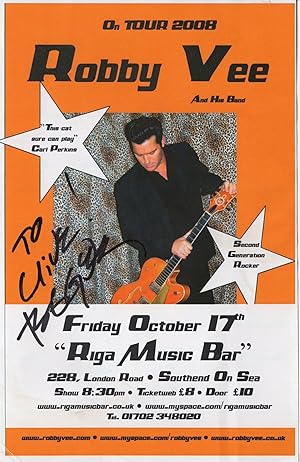 Seller image for Robbie Vee Rockabilly Live 2008 Hand Signed Concert Flyer for sale by Postcard Finder