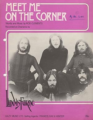 Lindisfarne Meet Me On The Corner 1970s Sheet Music