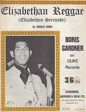 Boris Gardner Elizabethan Reggae Vintage Sheet Music