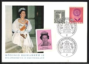 Postcard Königin Elizabeth II von England, Staatsbesuch in Deutschland