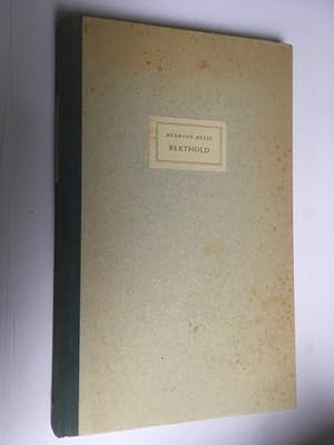 Bild des Verkufers fr Berthold. Ein Romanfragment. zum Verkauf von Antiquariat  J.J. Heckenhauer e.K., ILAB