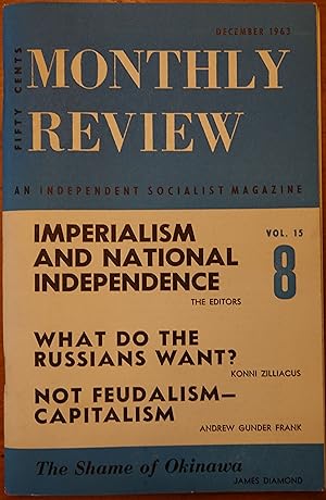 Imagen del vendedor de Monthly Review: An Independent Socialist Magazine: December 1963 a la venta por Faith In Print