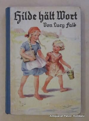 Imagen del vendedor de Hilde hlt Wort. Eine frhliche Strandgeschichte. Reutlingen, Enlin & Laiblin, (1936). Mit farbigem Titelbild u. Illustrationen von Lia Doering. 80 S. Farbiger Or.-Hlwd.; Ecken leicht bestoen. a la venta por Jrgen Patzer