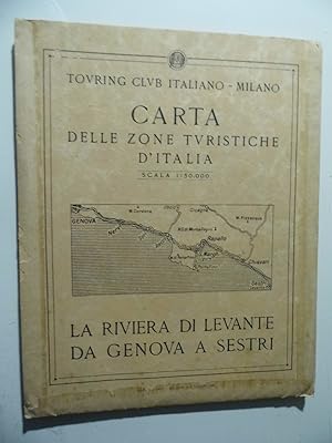 CARTA DELLE ZONE TURISTICHE D'ITALIA LA RIVIERA DI LEVANTE DA GENOVA A SESTRI