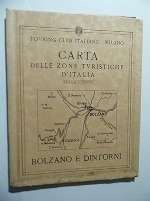 CARTA DELLE ZONE TURISTICHE D'ITALIA BOLZANO E DINTORNI
