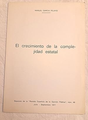Seller image for El crecimiento de la complejidad estatal. for sale by Aaromadelibros