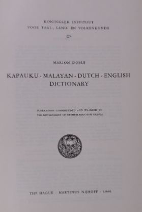 Kapauku-Malayan-Dutch-English Dictionary (New Guinea)
