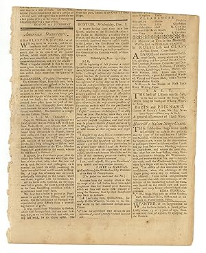 Death Notice for Phillis Peters, Formerly Phillis Wheatley, Printed in the Massachusetts Centinel...