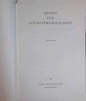 Seller image for Liturgie im Gesamtzusammenhang der Theologie; in: Archiv fr Liturgiewissenschaft, Bd. 22 for sale by books4less (Versandantiquariat Petra Gros GmbH & Co. KG)