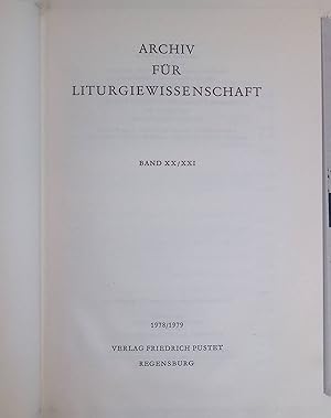 Seller image for Liturgie im Gesamtzusammenhang der Theologie; in: Archiv fr Liturgiewissenschaft, Bd. 20/21 for sale by books4less (Versandantiquariat Petra Gros GmbH & Co. KG)