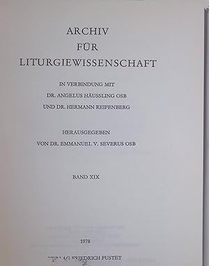 Bild des Verkufers fr kumenische Aspekte der Darbringungsaussagen in der erneuerten rmischen und in der byzantinischen Liturgie; in: Archiv fr Liturgiewissenschaft, Bd. 19 zum Verkauf von books4less (Versandantiquariat Petra Gros GmbH & Co. KG)