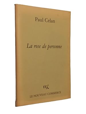 Image du vendeur pour La rose de personne (d. bilingue) Paul Celan - trad. de Martine Broda mis en vente par Librairie Douin