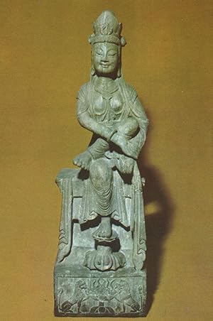 Old Stone Carved Bodhisattva Of Mercy Jade Temple Shanghai Chinese Postcard