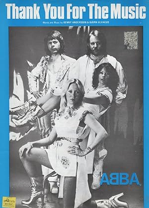 Abba Thank You For The Music First Edition 1977 Sheet Music
