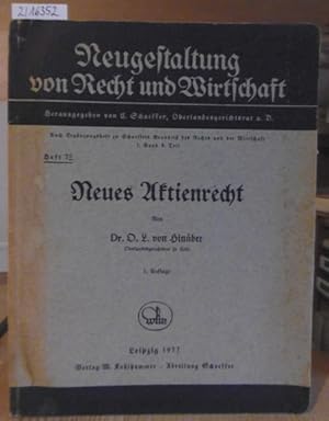 Seller image for Neues Aktienrecht. for sale by Versandantiquariat Trffelschwein