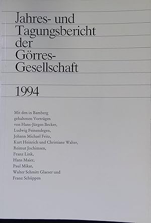 Bild des Verkufers fr In memoriam Max Mller - in: Jahres- und Tagungsbericht der Grres-Gesellschaft 1994. zum Verkauf von books4less (Versandantiquariat Petra Gros GmbH & Co. KG)