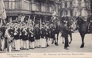 Festzug zur Jahrhundertfeier in Hamburg März 1915. 20. Veteranen des hamburger Bürgermilitairs. U...