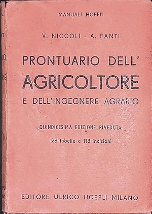 Imagen del vendedor de Prontuario dell'agricolotore e dell'ingegnere agrario con modificazioni ed aggiunte a la venta por FolignoLibri