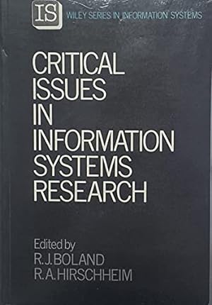 Seller image for Critical Issues in Information Systems Research (Wiley series in information systems) for sale by WeBuyBooks