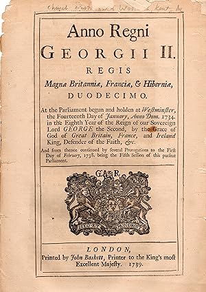 An Act of Parliament, dated 1739