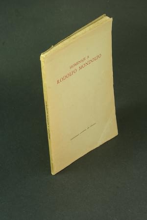 Image du vendeur pour Homenaje a Rodolfo Mondolfo (27 octubre 1961). mis en vente par Steven Wolfe Books