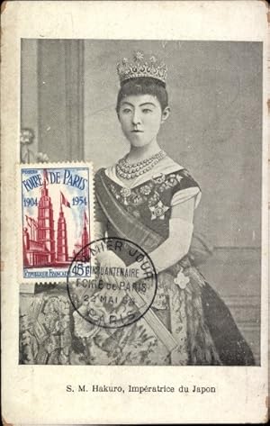 Ansichtskarte / Postkarte Hakuro, Kaiserin von Japan mit Krone, Portrait