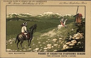 Ansichtskarte / Postkarte Don Quichote, Don Quijote, Poudre et Cigarettes d'Abyssinie Exibard, Re...