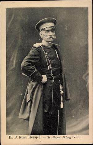 Ansichtskarte / Postkarte König Peter I von Serbien, Portrait in Uniform