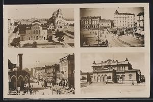 Ansichtskarte Sofia, Strassenpartien, Ortspartie mit Kirche