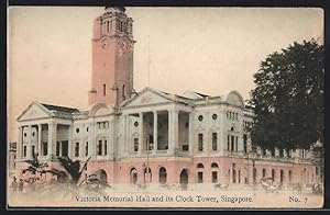 Ansichtskarte Singapore, Victoria Memorial Hall with Clock Tower