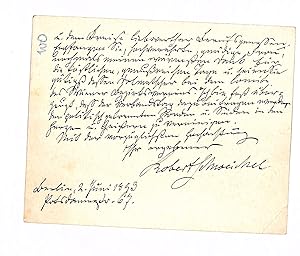 Imagen del vendedor de Eigenh. Briefkarte mit U. a la venta por Eberhard Kstler Autographen&Bcher oHG