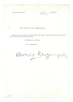 Bild des Verkufers fr Masch. Brief mit eigenh. U. zum Verkauf von Eberhard Kstler Autographen&Bcher oHG