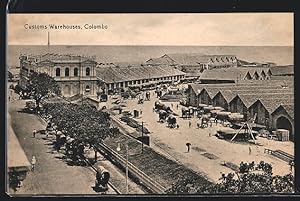 Ansichtskarte Colombo, Customs Warehouses