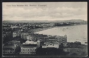 Bild des Verkufers fr Ansichtskarte Bombay, View from Malabar Hill zum Verkauf von Bartko-Reher