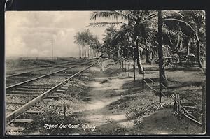 Ansichtskarte Colombo, Typical Sea Coast Railway